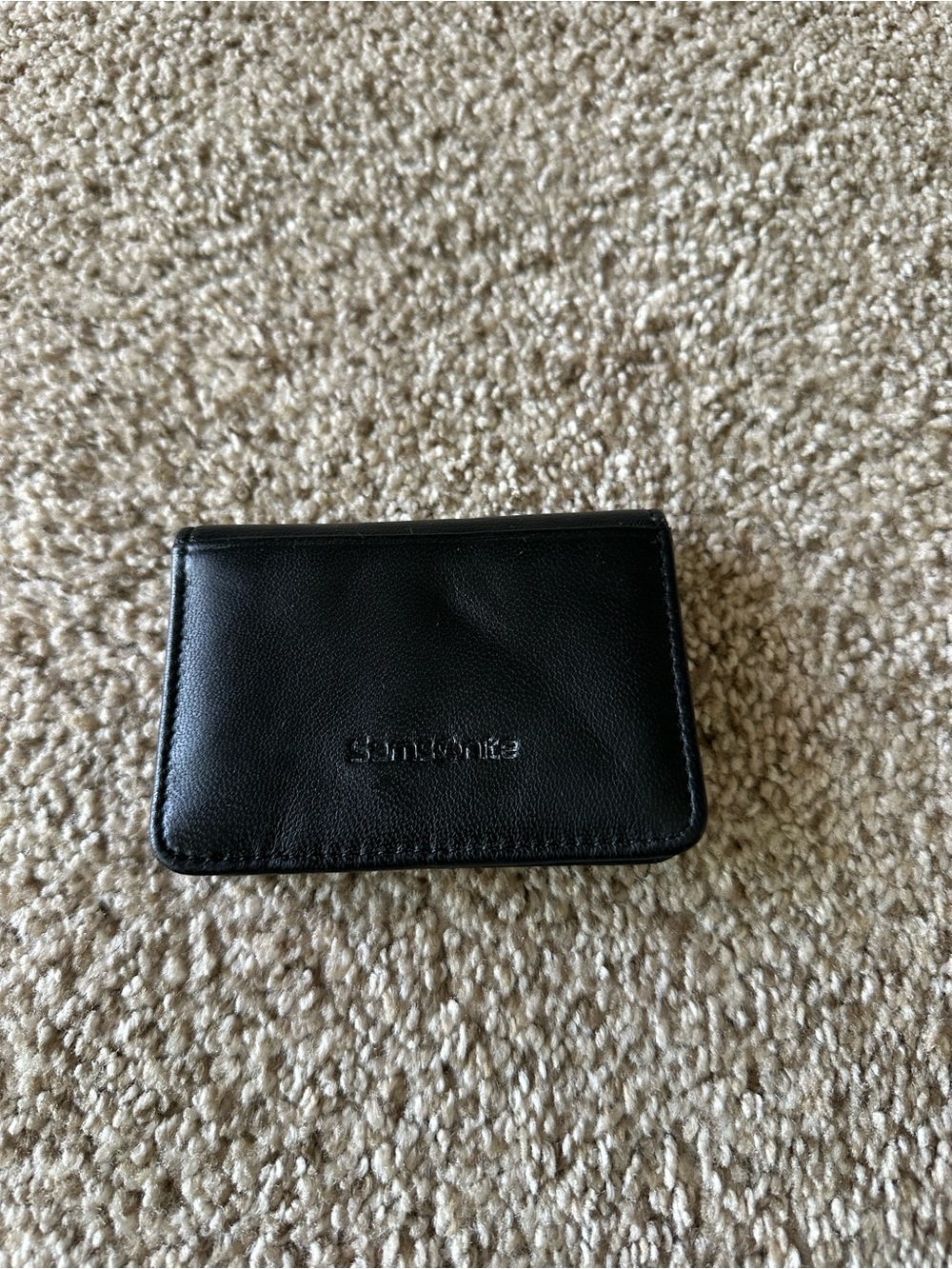 Samsonite Business Card Wallet Genuine Leather, Black
